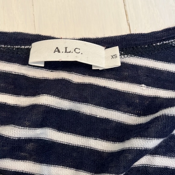 A.L.C. Exclusive Combo Navy Stripe Open Back Long Sleeve Tee XS - Picture 6 of 8